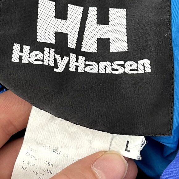Vintage Unisex Retro Helly Hansen Softshell Full Zip Blue Ski Jacket Sz L - Picture 9 of 9